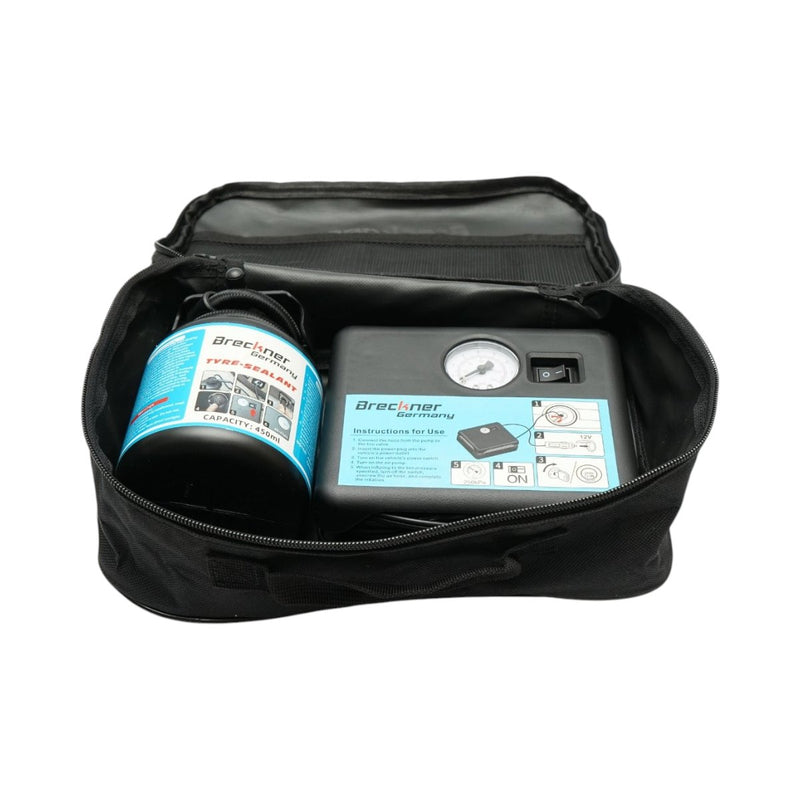Kit di riparazione pneumatici con compressore a 12 V e sigillante da 450 ml Breckner Germany