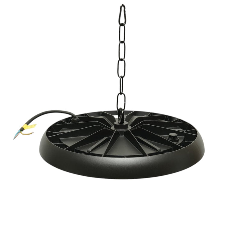 Lampada industriale LED UFO High-Bay da 150 W, 100-265 V, 6500 K, 18.000 lm, per capannoni industriali e magazzini, 325x34 mm, IP65 Breckner Germany