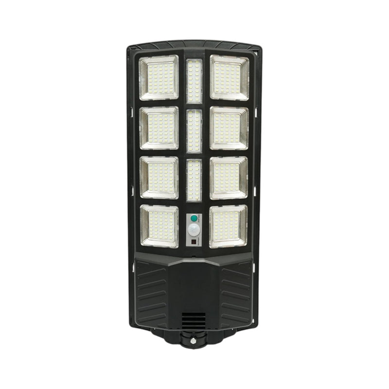 Lampione stradale solare a LED da 200 W con pannello solare da 12 W, batteria LiFePO4 da 8000 mAh, sensore di movimento, telecomando e supporto per palo (IP67)