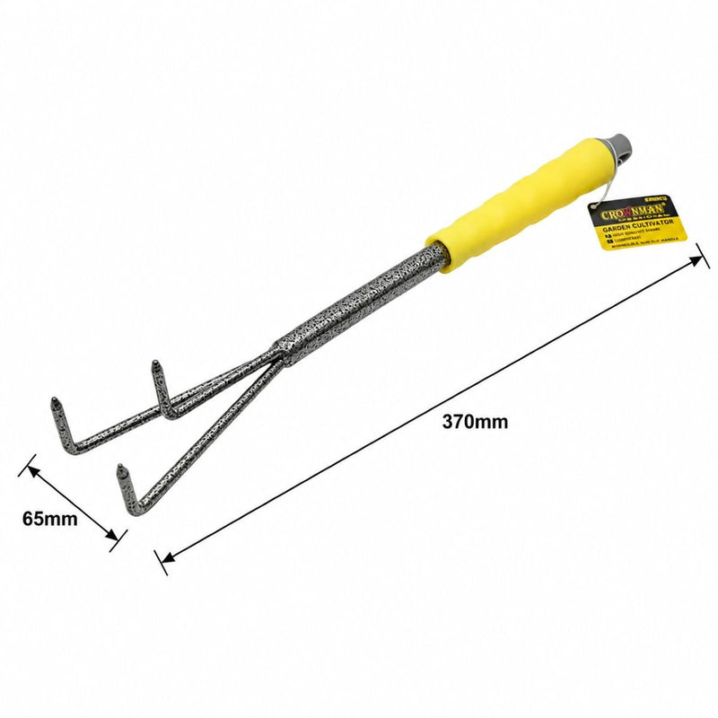 Cultivatore da giardino a 3 punte Crownman (acciaio al carbonio, 65x370 mm) con impugnatura ergonomica in PP