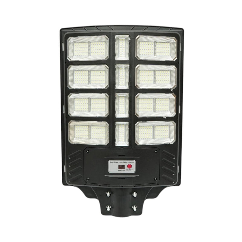 Lampione stradale solare a LED da 500 W con pannello solare da 15 W, batteria LiFePO4 da 15.000 mAh, sensore di movimento, telecomando e supporto per palo (IP66) Breckner Germany