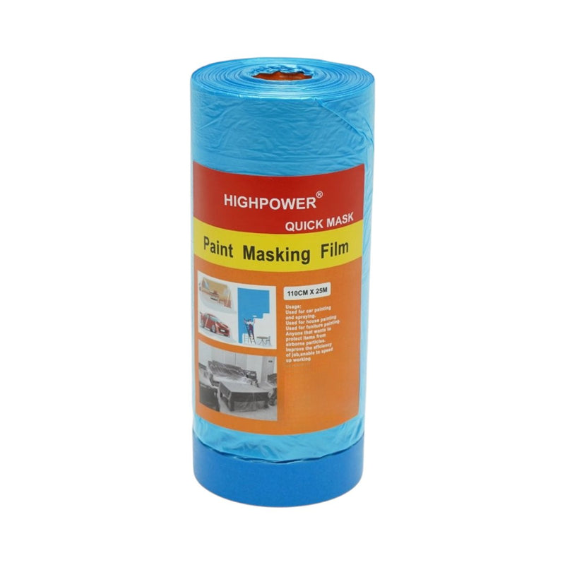 Pellicola protettiva HighPower per tinteggiatura e decorazione con nastro di mascheratura blu, 1100 mm x 25 m