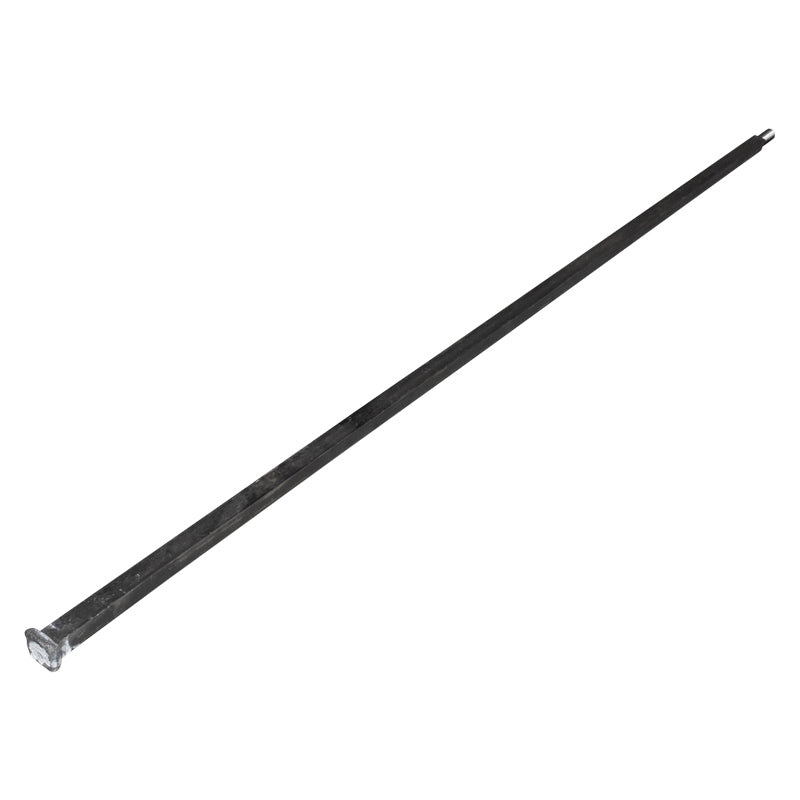 Asse quadrato lungo M27 (lunghezza 200 cm), sezione quadrata da 29 mm, per 11 dischi.