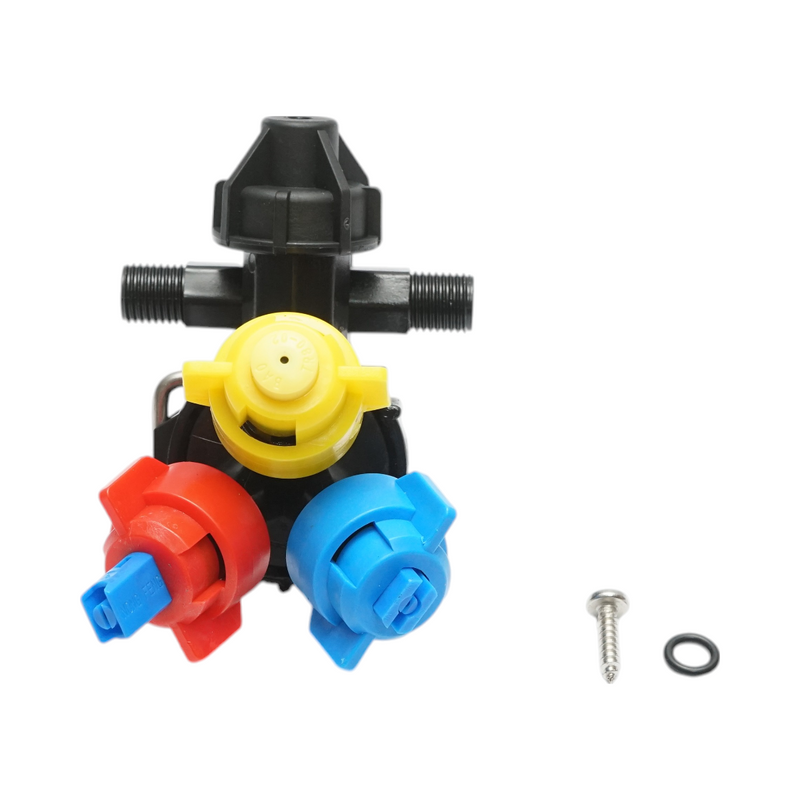 Gruppo irroratore completo per diserbo con 3 ugelli per tubo da 20 mm
