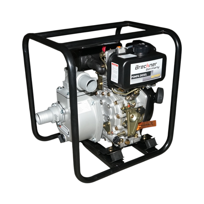 Motopompa diesel da 5 CV, 2 pollici, portata 36 m³/h, profondità di aspirazione 8 m, prevalenza 25 m Breckner Germany
