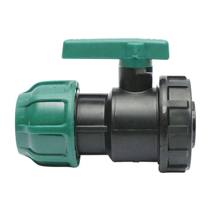 Valvola A Sfera per tubi irrigazione a goccia PN10-32mm X 3/4", Rubinetto per Tubi Nastro di irrigazione a Goccia, Valvola A Sfera per sistemi di irrigazione a goccia PN10-32mm X 3/4"