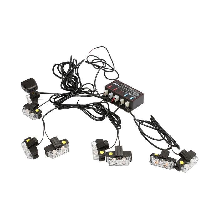 Set di 8 luci stroboscopiche con 2 LED, luce gialla 12V Breckner Germany