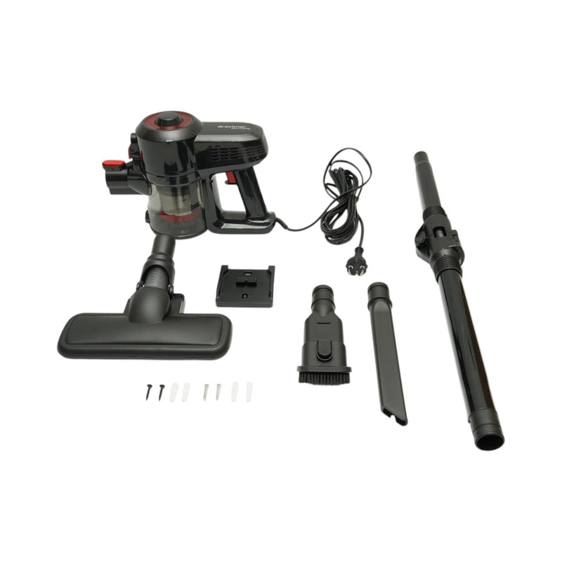 Aspirapolvere verticale 2 in 1 con filo, 600 W, 220 V, potenza di aspirazione 15 kPa, contenitore della polvere da 0,5 L, filtro HEPA, tecnologia ciclonica, funzione Flex Force Breckner Germany