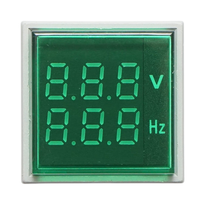 Voltmetro digitale e indicatore di frequenza LED verde 0-99Hz/50-500V AC Ø 22mm Breckner Germany