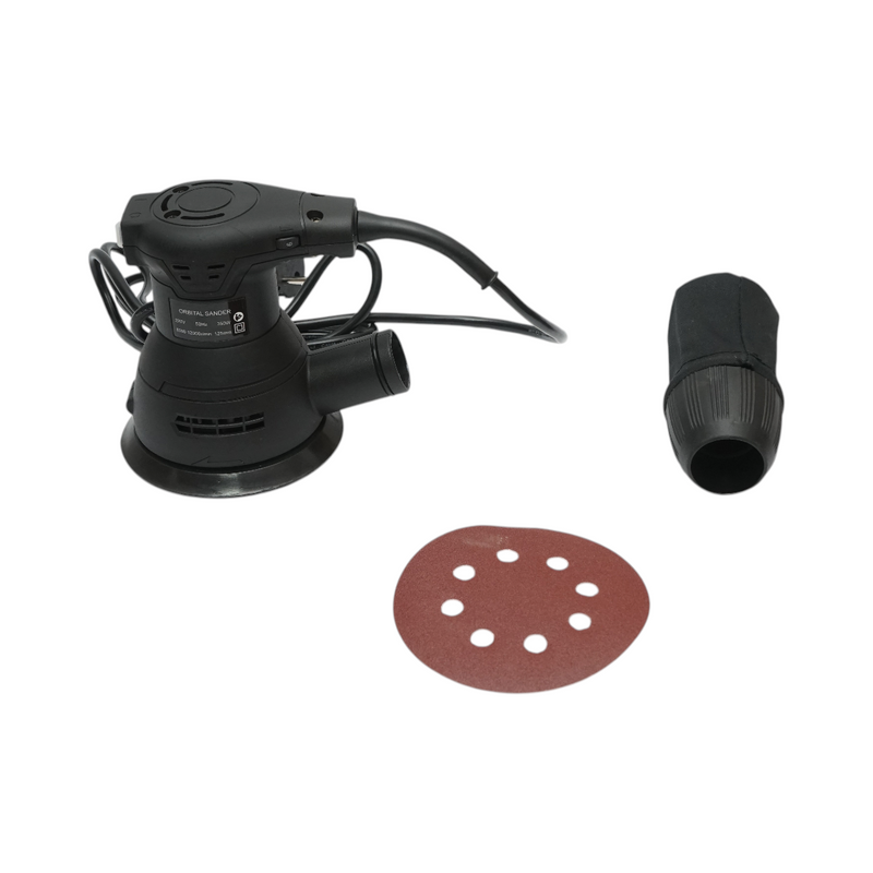 Levigatrice roto-orbitale professionale da 125 mm, 350 W, 220 V, sacchetto raccoglipolvere, 6 velocità (8.000–12.000 giri/min)