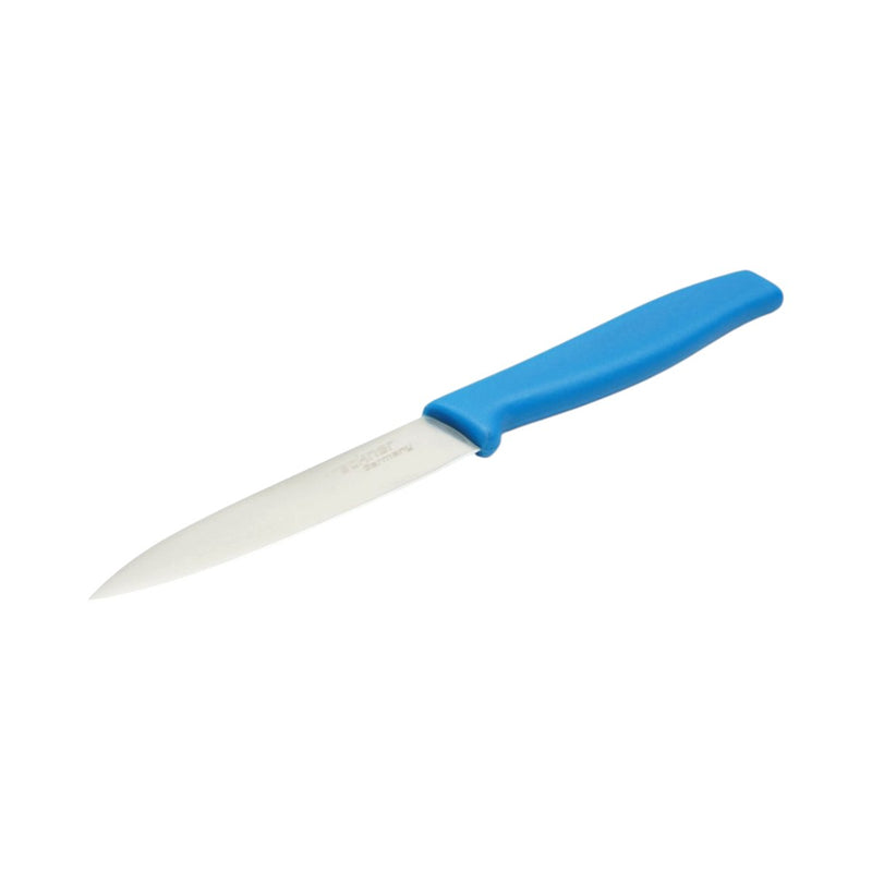 Coltello da pelatura 10 cm, lama in acciaio 5Cr15MoV, manico in PP blu. Breckner Germany