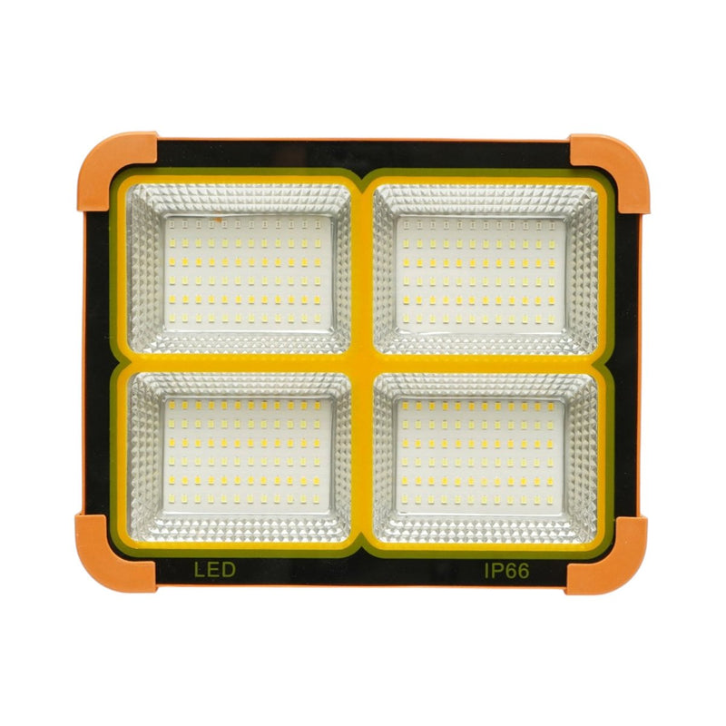 Faretto LED portatile da 200 W con pannello solare da 3 W, batteria da 12.000 mAh, 6 modalità di illuminazione, magnete, gancio e funzione power bank USB. Breckner Germany