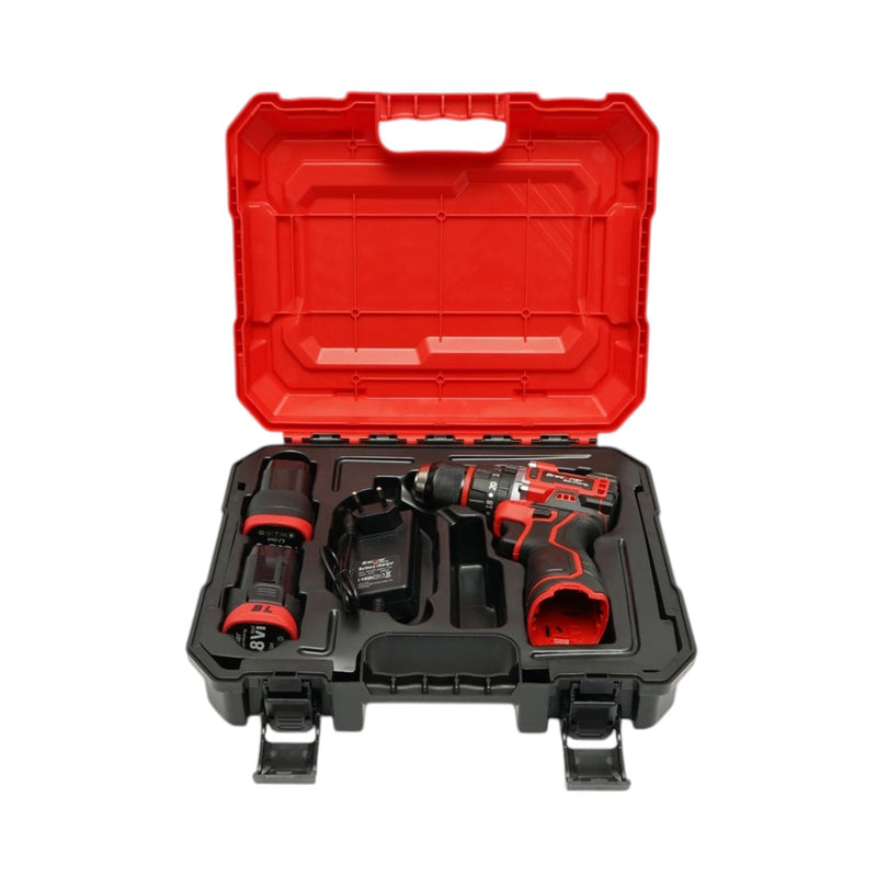 Trapano avvitatore a percussione a batteria da 320 W, due batterie agli ioni di litio da 16,8 V e 1,5 Ah, LED, motore brushless, 50 Nm, mandrino da 10 mm, 0-500/1500 giri/min Breckner Germany