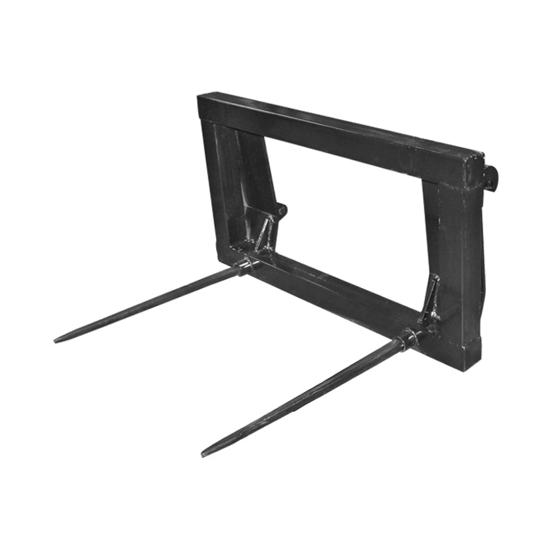 Forca per balle con denti da 80 cm, interasse tra i denti di 75 cm, carico massimo 220 kg.