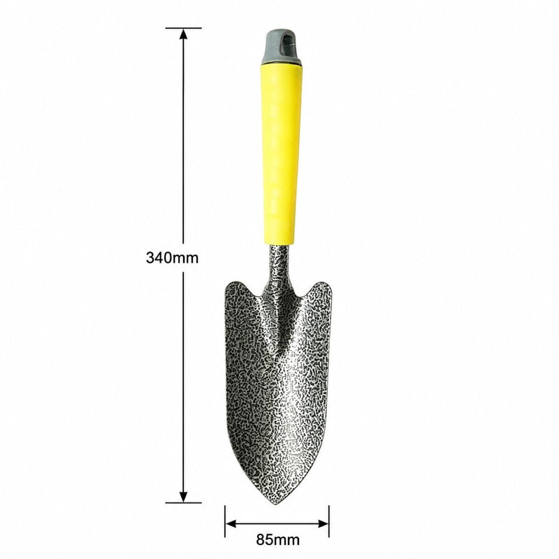 Paletta da giardinaggio Crownman in acciaio al carbonio con punta a lancia (85x340 mm) e impugnatura ergonomica in PP