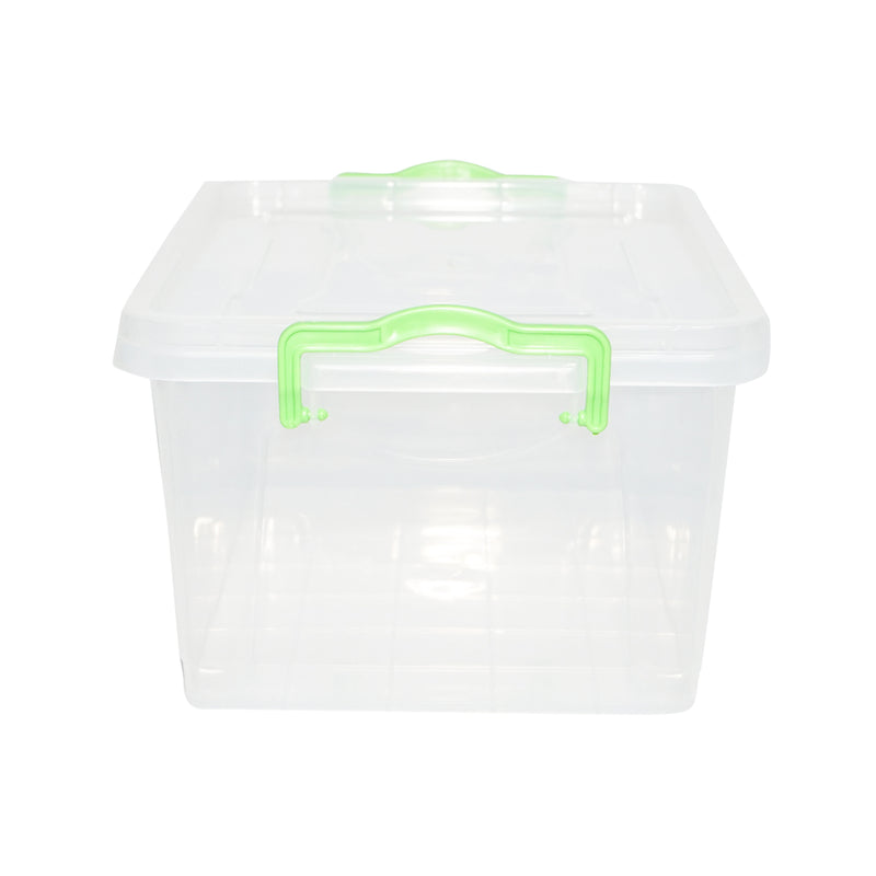 Scatola portaoggetti in plastica trasparente da 5 l con coperchio, 305x210x135 mm