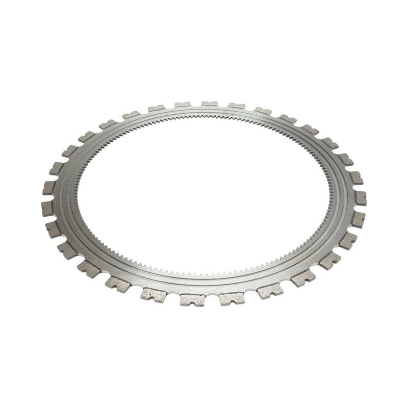 Disco diamantato ad anello segmentato da 410 mm, 30 denti, con scanalature di trascinamento interne, per macchina tagliacemento Breckner Germany