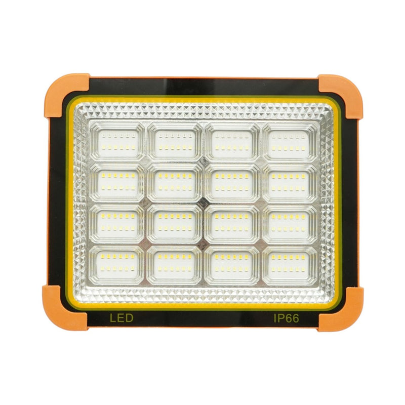 Faretto LED portatile da 500 W con pannello solare da 3 W, batteria da 12.000 mAh, 6 modalità di illuminazione, magnete, gancio e funzione power bank USB. Breckner Germany