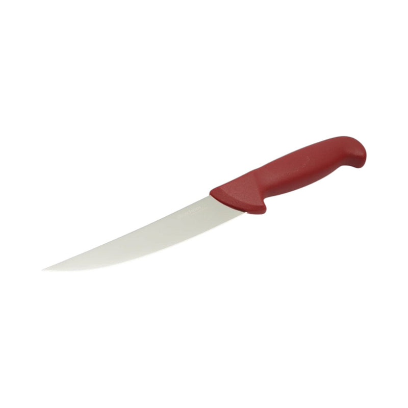 Coltello professionale da macelleria e macellazione da 15 cm, lama in acciaio 5Cr15MoV, manico in nylon rosso. Breckner Germany