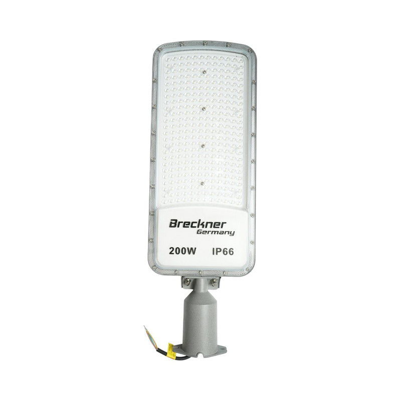 Lampione stradale LED da 200 W, 100-265 V, 6500 K, 22000 lm, montaggio su palo, 590x200x25 mm, IP66 Breckner Germany