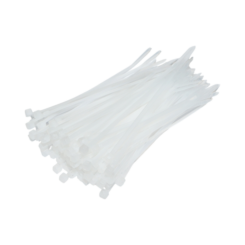 Fascette stringicavo in plastica bianca, 2,5 × 100 mm, 100 pezzi/set Longroad