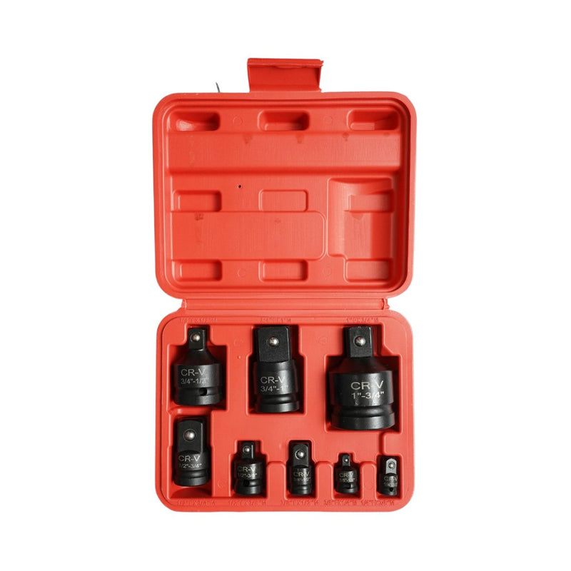 Set di 8 adattatori per bussole a impulsi in acciaio Cr-V (attacchi da 1/4", 3/8", 1/2", 3/4", 1") Breckner Germany