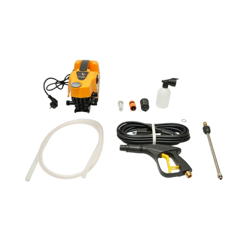 Idropulitrice da 800 W, 220 V e 40 bar, portata di 5 l/min, con pistola, serbatoio per schiuma e tubo da 7 m. Breckner Germany