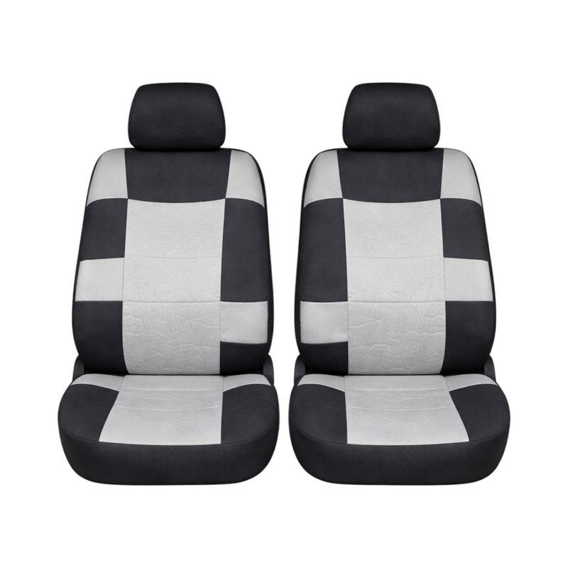 Set coprisedili auto universali nero-grigio, materiale tessile 9 pezzi
