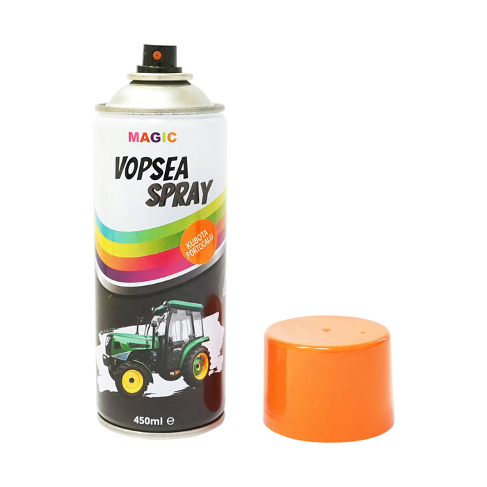 Spray vernice auto arancione tipo Kubota, professionale con asciugatura rapida 450ml MAGIC.