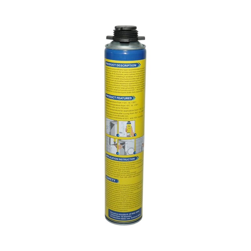 Schiuma poliuretanica (PU) multiuso bianca, 750 ml, per applicazione manuale o con pistola.