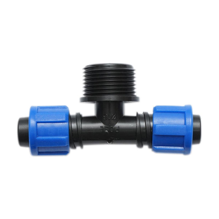 Giunto a ''T'' per Sistema di irrigazione a Goccia PN6-3/4" X 16mm X 3/4" Giunto a Compressione per nastro irrigazione a Goccia