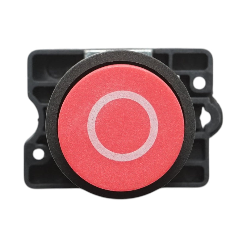 Pulsante di arresto (STOP) rosso convesso, ritorno a molla, 1NC, 400 V/10 A LAY5 Breckner Germany