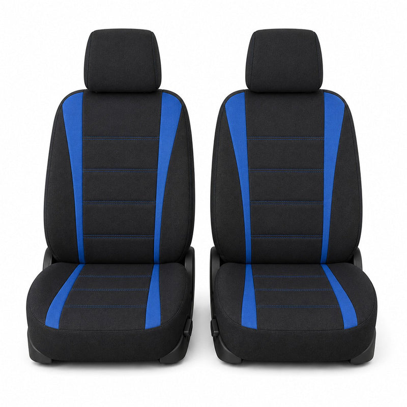 Set coprisedili universali per auto nero-blu, materiale tessile 8 pezzi