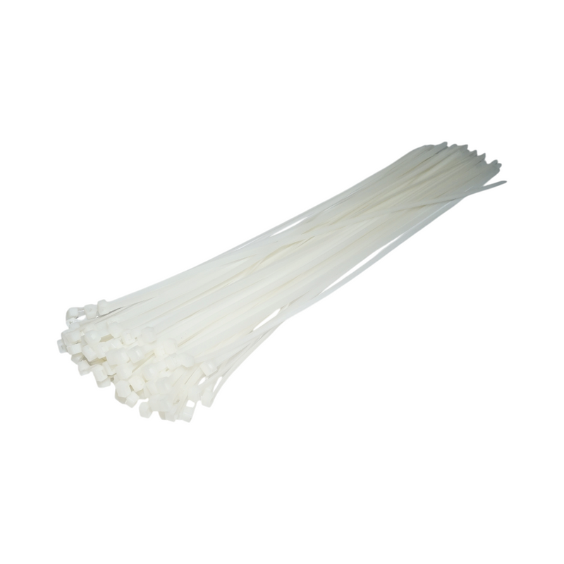 Fascette stringicavo in plastica bianca, 9 × 750 mm, 100 pezzi/set. Breckner Germany