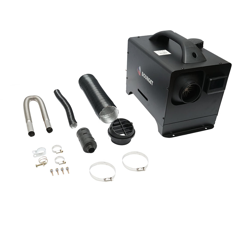 Riscaldatore fisso, sirocco 12-24V, 5KW con telecomando e display LCD Bourget