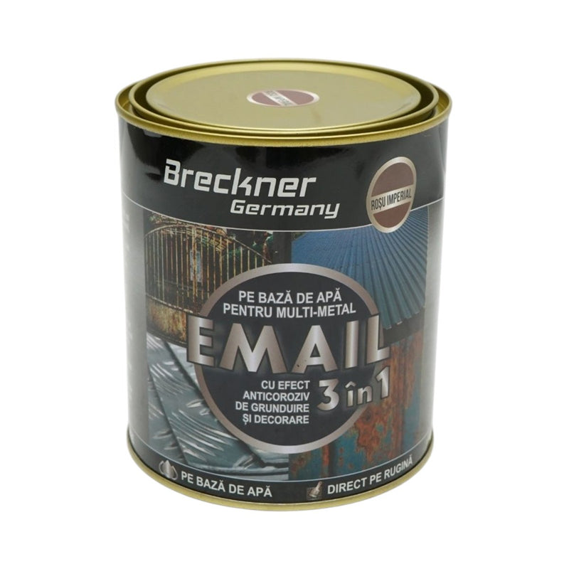 Smalto anticorrosivo 3 in 1 per metalli Imperial Red, 750 g, a base acqua, applicabile direttamente sulla ruggine. Breckner Germany