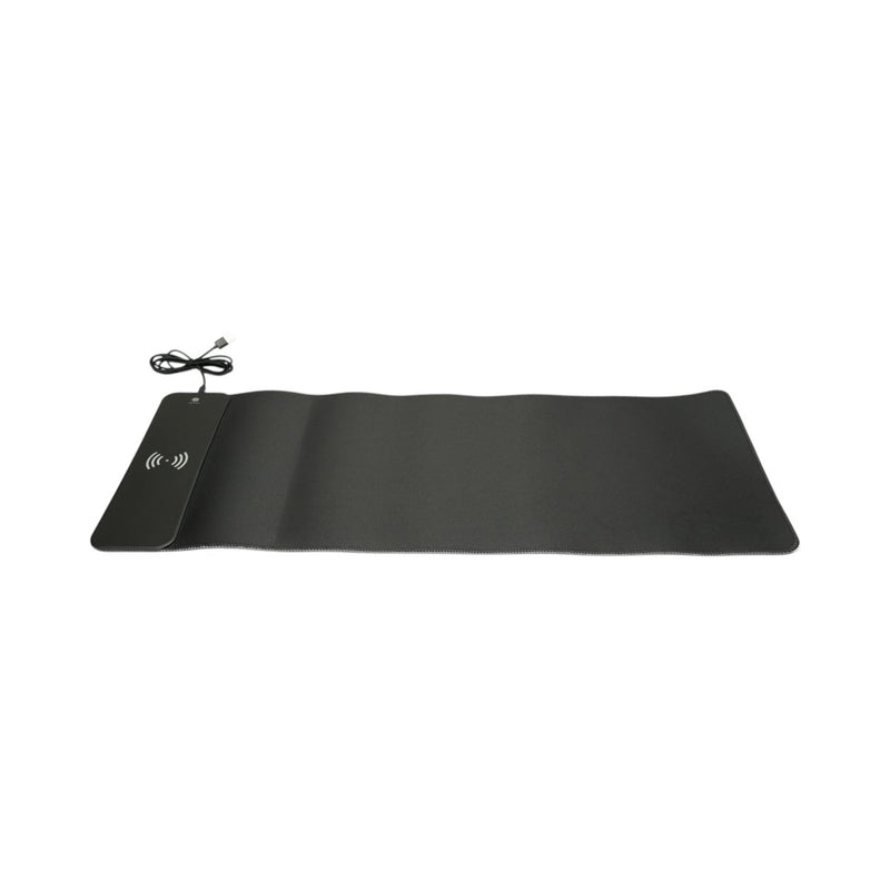 Mouse pad per gaming  con ricarica rapida wireless da 15 W, illuminazione LED RGB con 15 modalità e controllo touch, base antiscivolo in gomma, 80 × 30 cm