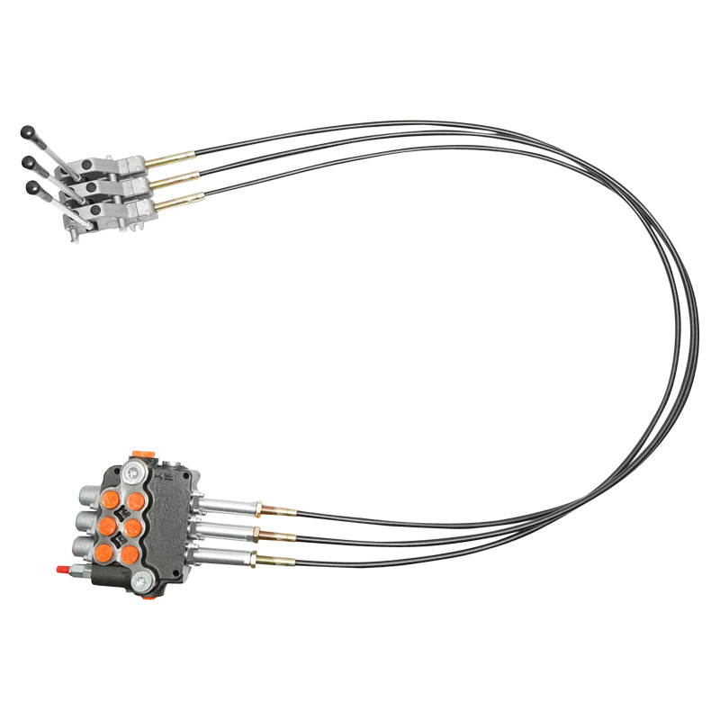 Distributore idraulico a 3 leve, lunghezza cavo 2 m, pressione 250 bar, portata 80 L/min Breckner Germany