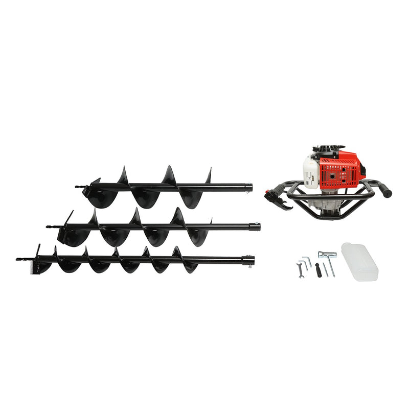 Trivella a benzina 2,8 CV, 2T 52 cc, 3 punte incluse 100 mm, 150 mm, 200 mm THOR