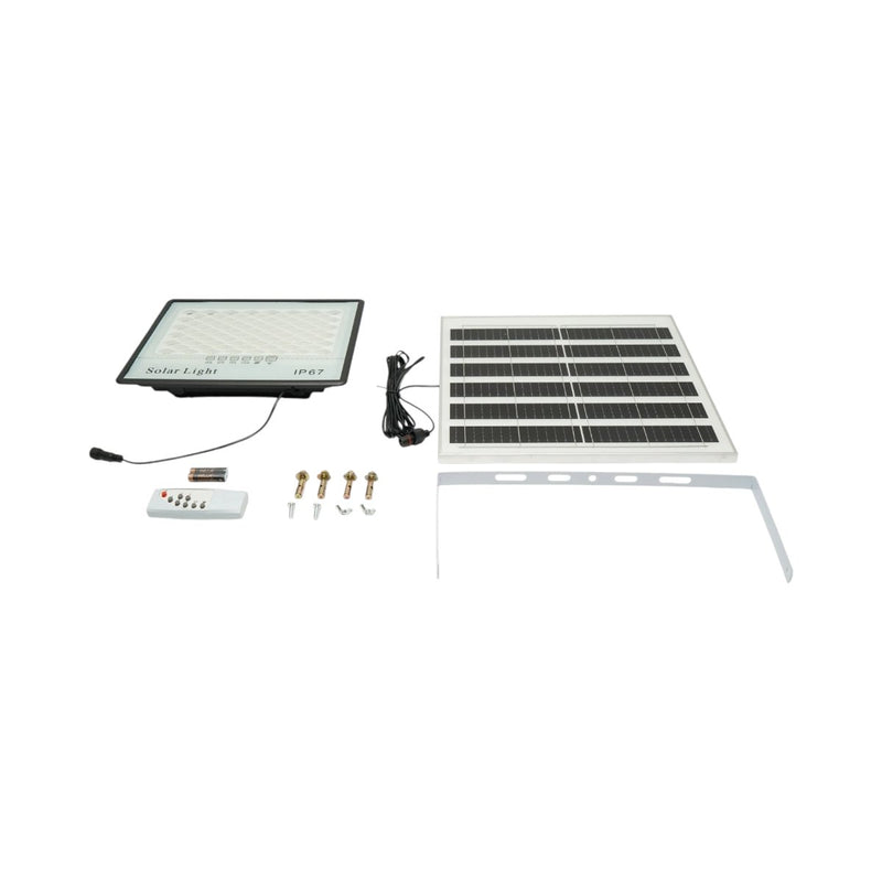 Faro LED da 200 W, 6500 K, con pannello solare da 15 W, batteria LiFePO4 da 10.000 mAh e telecomando (IP67) Breckner Germany