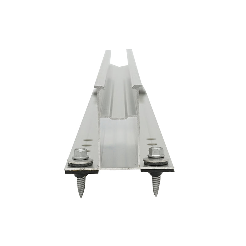 Supporto per guida a profilo a H (385x50 mm) con viti e guarnizione in EPDM per il montaggio di pannelli solari fotovoltaici, Sistema A, 20 mm