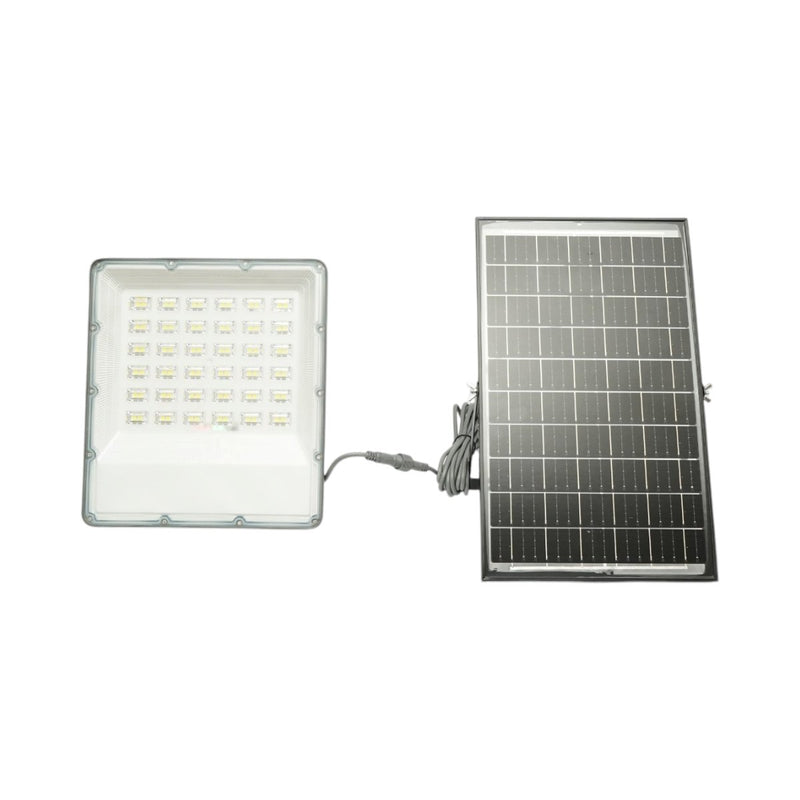 Faretto LED da 300 W, 6500 K, con pannello solare bifacciale da 30 W, batteria LiFePO4 da 15.000 mAh e telecomando (IP66) Breckner Germany
