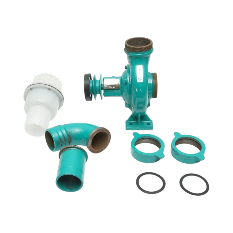 Pompa centrifuga per acqua con doppia puleggia, 1,5 kW, 2,5 pollici, portata 20 m³/h, profondità di aspirazione 9 m, prevalenza 15 m, per irrigazione.