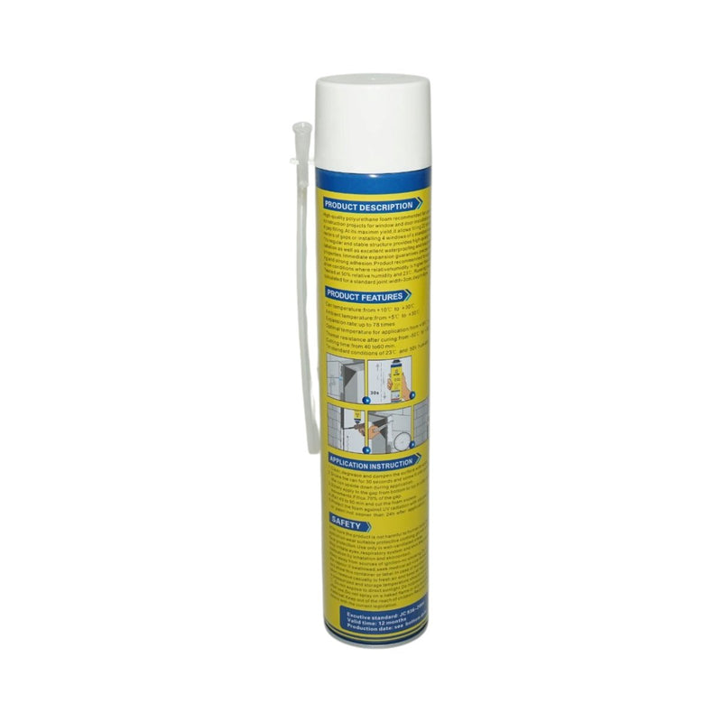 Schiuma poliuretanica (PU) bianca a rapido indurimento per l'installazione di porte e finestre, applicazione manuale, 750 ml