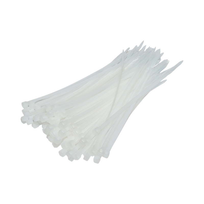 Collana in plastica bianca sfaccettata 3,6x150 mm, set da 100 pezzi Longroad