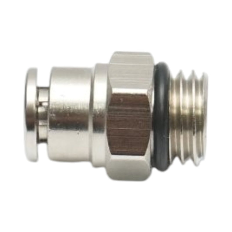 Raccordo rapido metallico diritto da 6 mm, filetto maschio M12