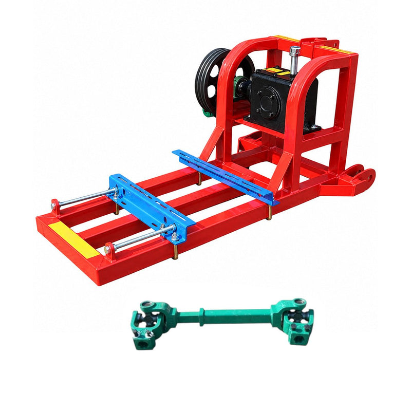 Telaio metallico per pompa centrifuga per acqua WK85, WK86, WK87, con supporto motore, riduttore, trasmissione a cinghia, attacco a 3 punti e cardano inclusi.