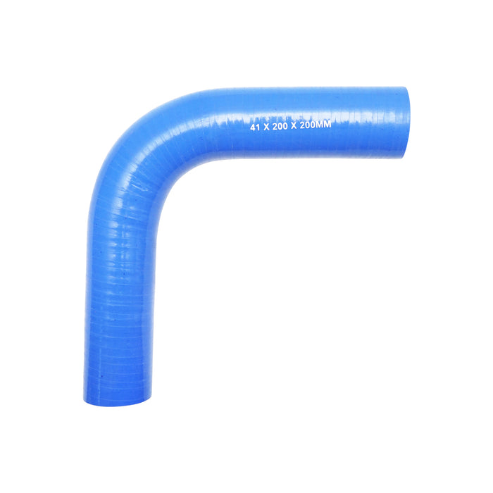 Tubo curvato in silicone a 90 gradi con inserto in tessuto, dimensioni 41x200x200 mm