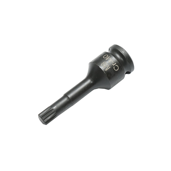 Chiave a bussola a percussione scanalata M8, 60 mm, quadrata da 3/8 Cr-Mo