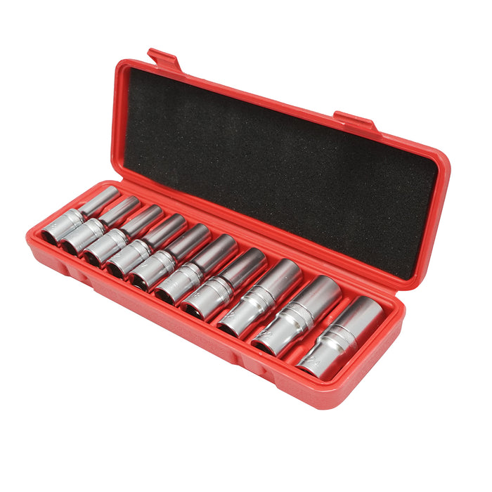 Set di chiavi tubolari E-Torx E8–E24, attacco quadro da 1/2", 10 pezzi